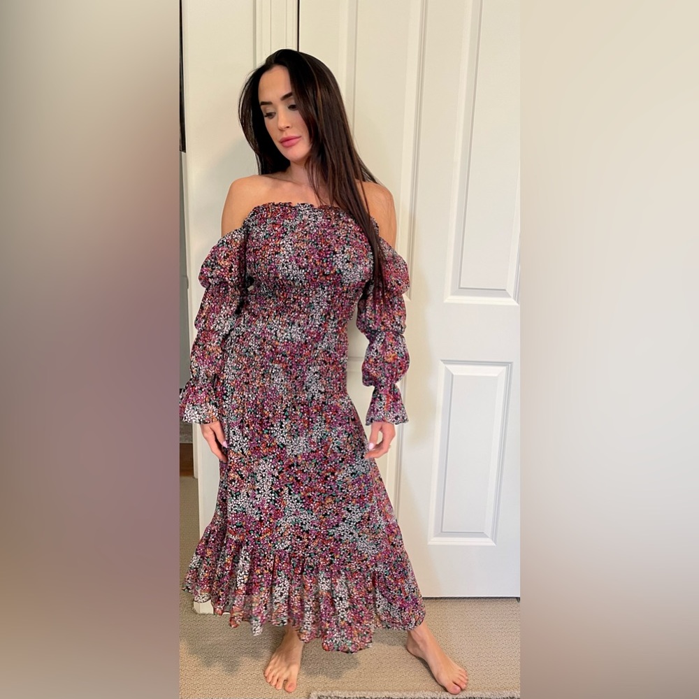 MISA Los Angeles - Floral Print Midi Dress